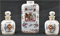 3 French EDME Samson Porcelain Bottles