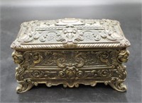 Italian decorative brass jewellery casket