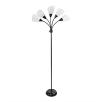 Mainstay 5-Light Metal Floor Lamp with White Shade