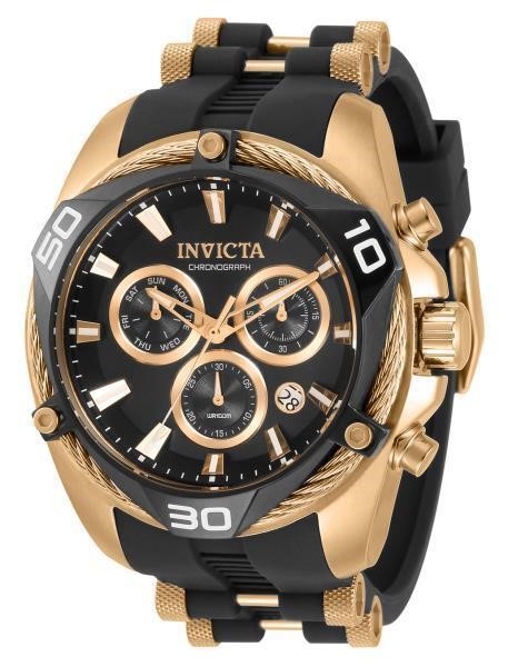 Invicta Men S Bolt Two Tone Rose/Gold/Black Strap