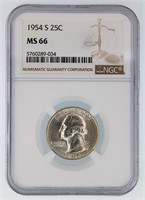 1954-S Quarter NGC MS66