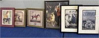 LOT OF SIX PRINTS IN FRAME