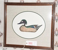 Framed print of “Wood Duck Hen Decoy, Sakonnet