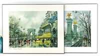 2 tableaux laminés PARIS 14"x17½" *