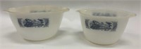 2 Pyrex Styled Dishes with Locomotive