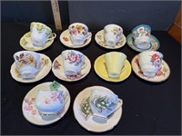 10 sets of cups & saucers- see pictures