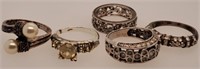 5 Costume Rings, 2 Are Sterling