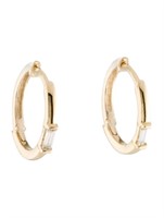 14k Gold .10ct Diamond Huggie Earrings
