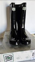 Children Rubber Boots M & B Glossy Black Sz 5