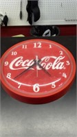 Coca Cola Plastic Clock 14 in Wide Hanover Clock