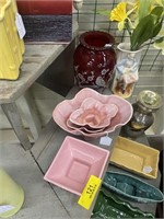 6-Piece Ceramic Planter Set - pink Glaze