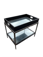 John Richard Removable Tray Top Table w/ Leather