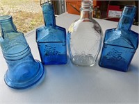 Collection of (4) Bottles (Blue, Indian, etc...)