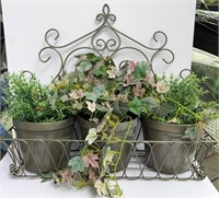 Metal Triple Hanging Planter Pots Plant