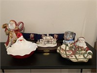 Ceramic Christmas bowls and pitcher