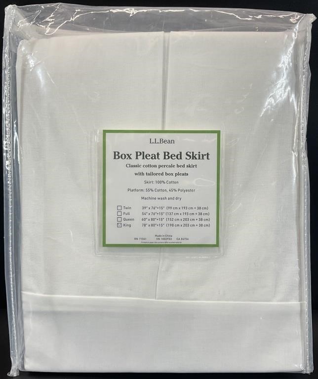L.L. Bean Box Pleat Bed Skirt, King