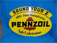 PENNZOIL "SOUND YOUR Z" DOUBLE SIDED SIGN