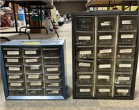Hardware organizer bins with some hardware