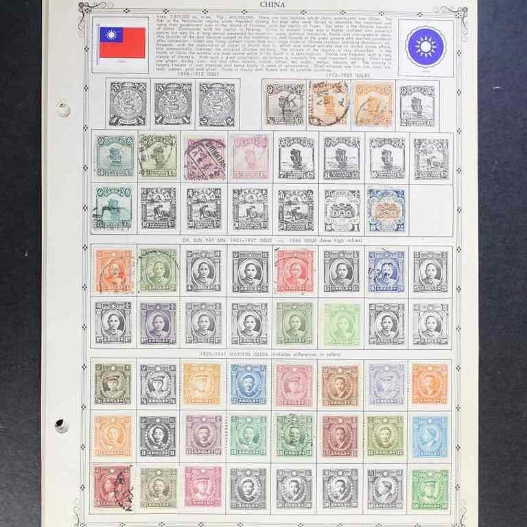 China (PRC & ROC) Stamps on pages, a few hundred m