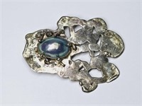 Unusual Vodna Signed Pearl Brooch