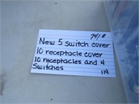 Box of Electrical Switch Covers, Switches,