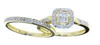 10k Gold Cushion Cut 2/5 ct Natural Diamond Bridal