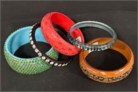 Costume Plastic Bracelet Collection of 5