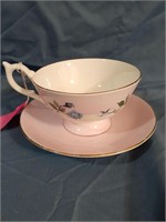 Pink cup and saucer