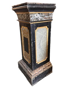 Large Hand Painted Faux Marble Column / Pedestal