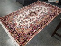 LARGE ORNATE HANDMADE RUG ABOUT 5X8