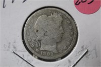 1903 Barber Silver Quarter