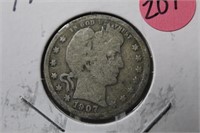 1907 Barber Silver Quarter