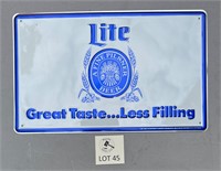 Miller Lite A Fine Pilsner Beer Sign