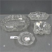 Cambridge Rosepoint Etched Glass Serving Pieces