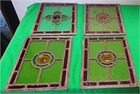 28 - LOT OF 4 STAINED GLASS PANELS (A277)
