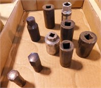 Six 1/2" deepwell sockets - 3 deepwell impact