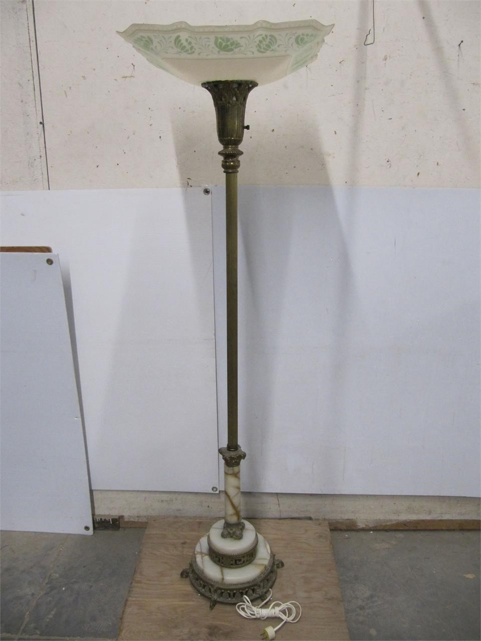 MARBLE BASE TRI-LIGHT FLOOR LAMP