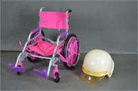 American Girl Wheelchair and Helmet