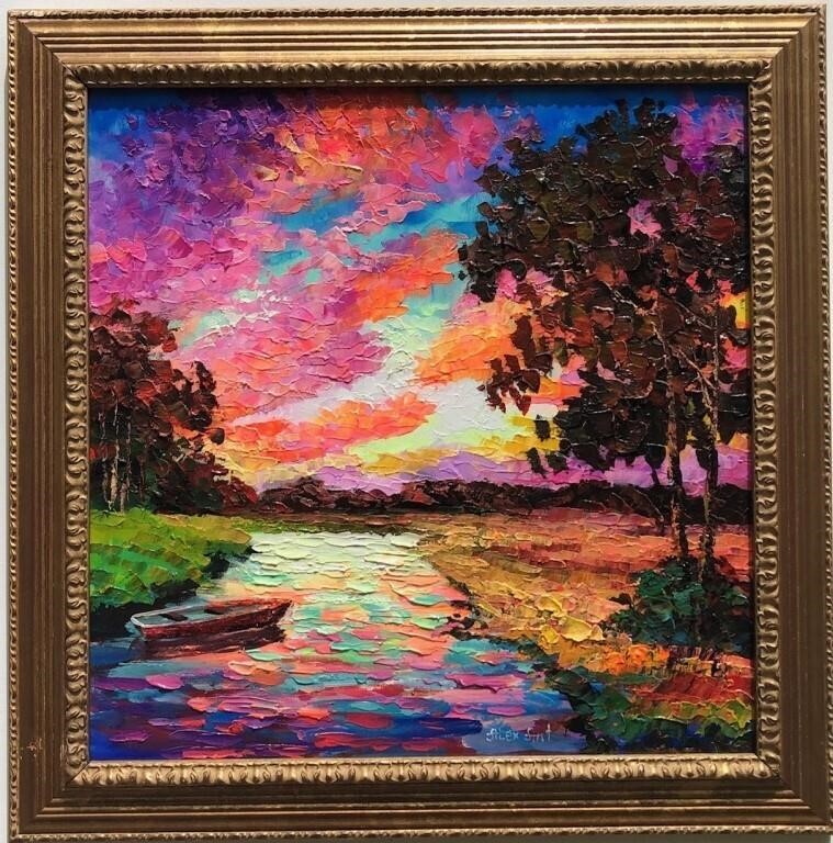 “Sunset Bay” 19”x19” Original Painting - Antanenka