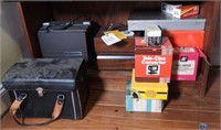 Vintage slide projector and viewer items to
