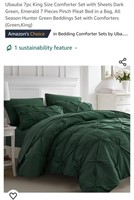 King Size 7pc Bed in a Bag, Hunter Green