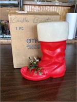 Large Santa Boot Candle w/ Box