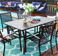 Black Steel Outdoor Patio Table ONLY