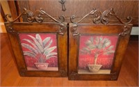 metal framed plant prints