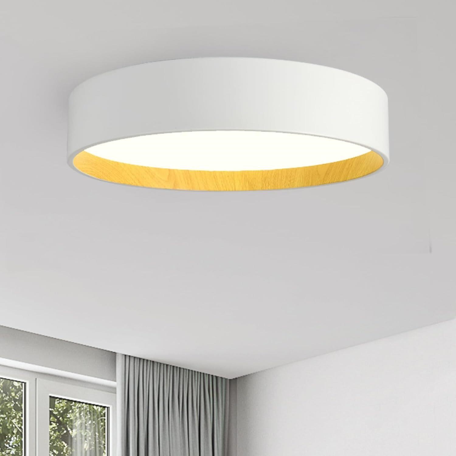 Modern LED Ceiling Light  Round 15.8in White