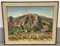 (RK) L. Braginton Oil Painting Mountain On Board