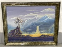 (RK) Werdman Forest Oil Painting on Board 32 x 26