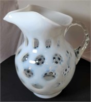 French Opalescent Coin Dot 70 Oz Ice Lip Jug
