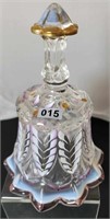 1997 French Opalescent Bell / Dusty Rose Crest HP