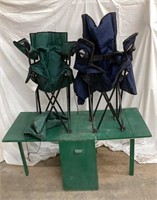 Wood Folding Camp Box & Chairs